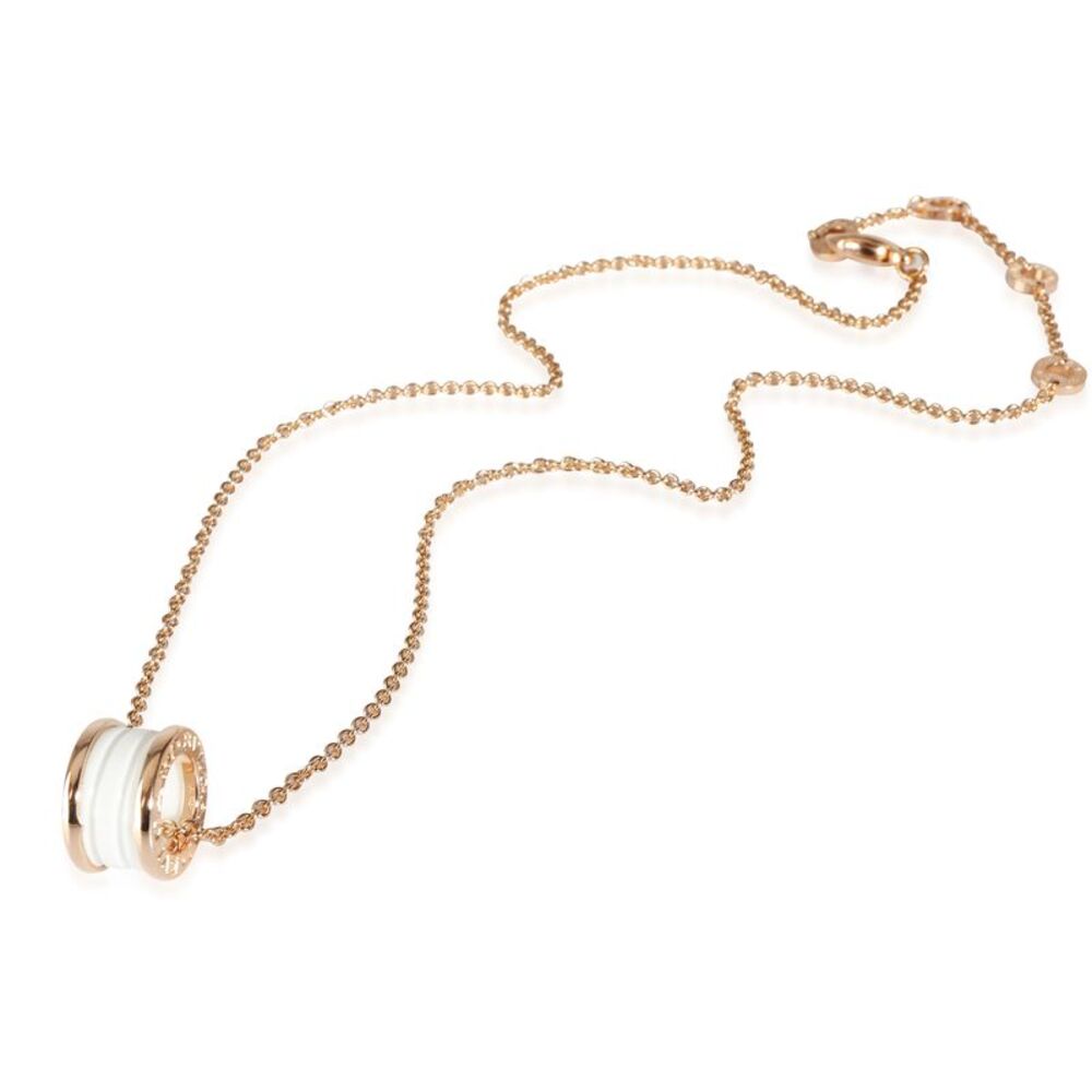 Bvlgari B.zero1 White Ceramic Necklace in 18K Rose Gold - Picture 2 of 4